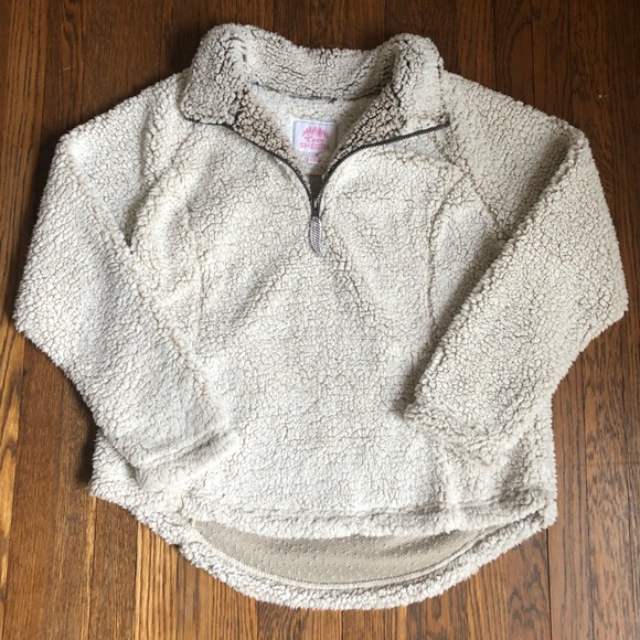 Cozy Sherpa ivory tan pullover fleece sweater XL - Picture 1 of 2